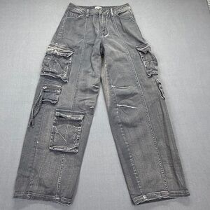 Rachel Paige Y2K Cargo Pants Small Wide Leg Utility Grunge Streetwear
